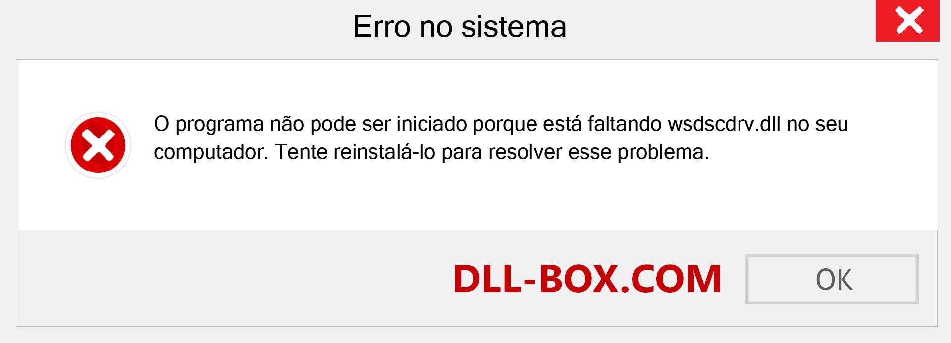 Arquivo wsdscdrv.dll ausente ?. Download para Windows 7, 8, 10 - Correção de erro ausente wsdscdrv dll no Windows, fotos, imagens